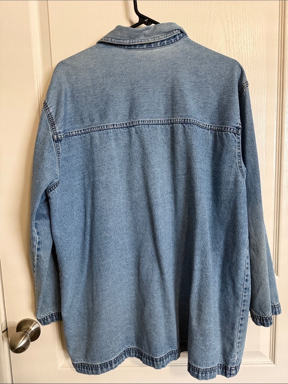 Vintage 1990s Cabin Creek Blue Denim Chore Jacket with Patch Pockets Sz Large - Picture 5 of 7